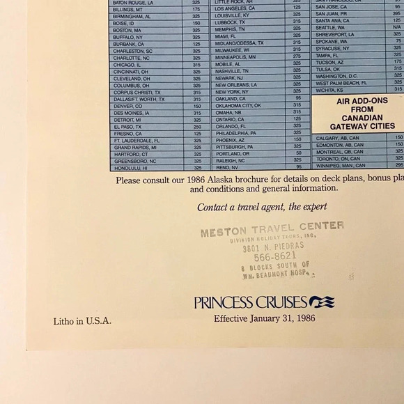 Vintage 1986 Princess Cruises Canada Alaska Pacific Princess Brochure Pamphlet - Picture 8 of 16